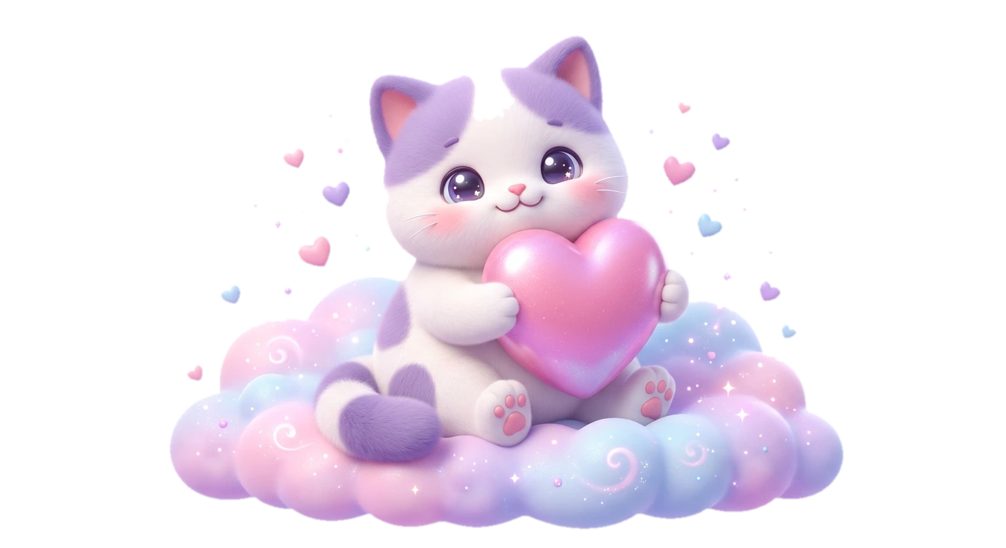 Kalp tutan Kart Kitty kedisi